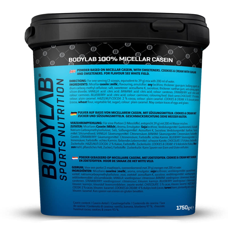 Bodylab24 Casein Micellar Chocolate 1750 G, 100% Pure Casein, Rich In Bcaa Amino Acids, Long Saturation, Supports Muscle Building And Maintenance, Ideal During A Protein Diet - NewNest Australia