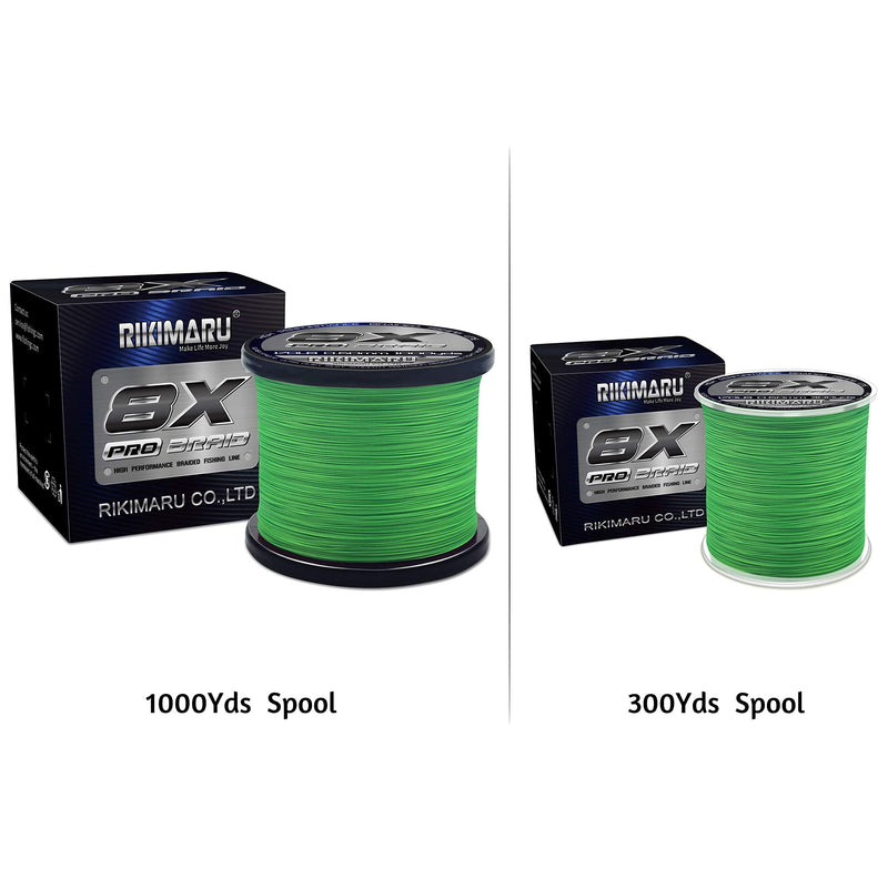 Rikimaru 8X Pro Braid Fishing Line 6LB-170LB, 300yds-1000yds Fluo-Green,Lemon Yellow,Plum Pink 8LB(0.10mm)-300Yds - NewNest Australia