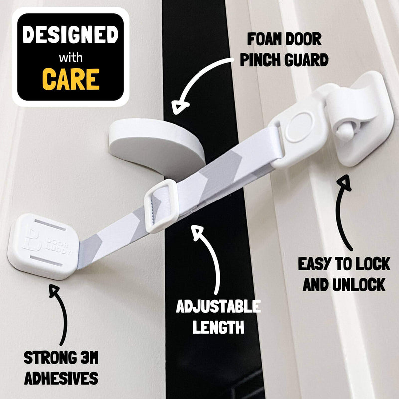 Door Buddy Child Proof Door Lock and Foam Baby Door Stopper. Baby Proofing Doors Made Simple with Easy to Use Hook and Latch. Keep Baby Out, Prevent Finger Pinch Injuries, and Allow Cats Easy Access. - NewNest Australia