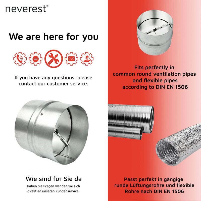 neverest RK 4" Professional Backdraft Shutter Damper Connector Duct 4 Inch - NewNest Australia