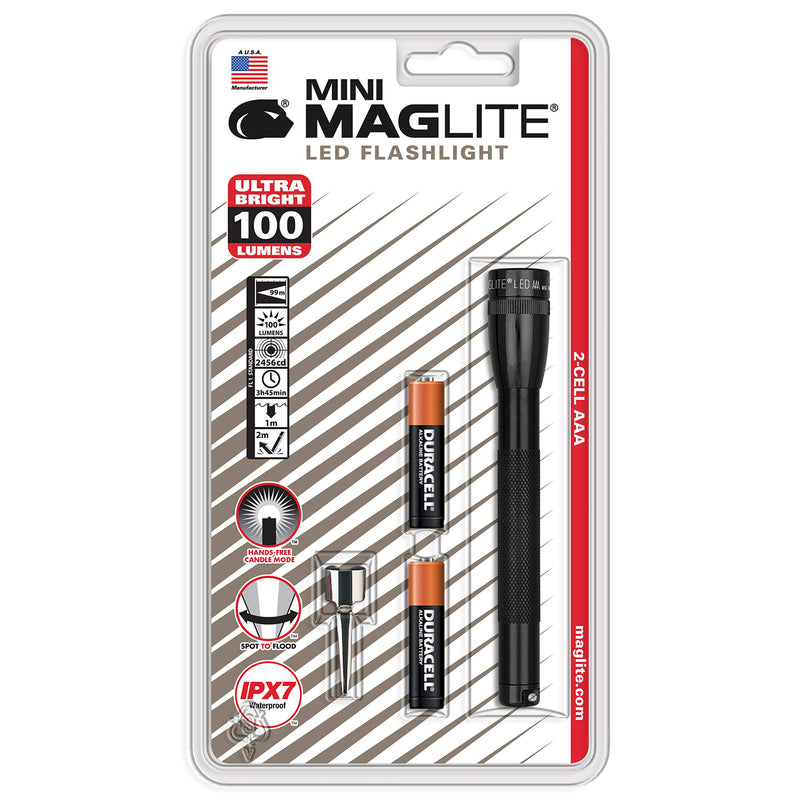 Maglite Mini LED 2-Cell AAA Flashlight Black - SP32016 - NewNest Australia