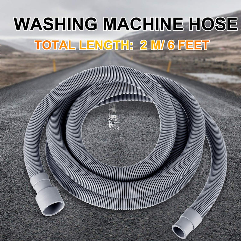 Universal Washing Machine Drain Hose Flexible Dishwasher Drain Hose Extension Kits Corrugated Washer Discharge Hose with 1 Extension Adapter and 2 Hose Clamps, U-Bend Hose Holder (6 ft) 6 ft - NewNest Australia