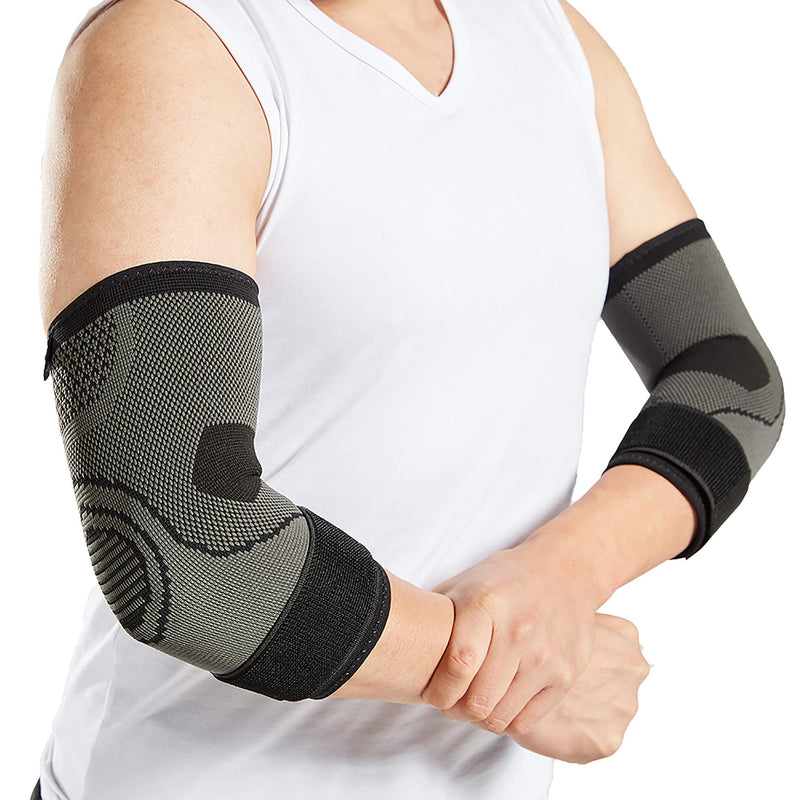 Elbow Brace with Strap for Tendonitis 2 Pack, Tennis Elbow Compression Sleeves, Golf Elbow Treatment Small (Pack of 2) - NewNest Australia