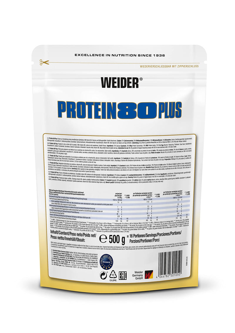 Weider Protein 80 Plus Multi-Component Protein, Vanilla, Protein Powder For Creamy, Delicious Protein Shakes, Combination Of Whey, Casein, Milk Protein Isolate And Egg, Low Fat & Low In Sugar - NewNest Australia