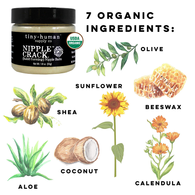 Organic Nipple Cream, Nipple Crack Lanolin Free Nipple Butter, Balm for Breastfeeding Mother, No Need to Wash Off, Safe for Baby and Mama 1.8 Ounce (Pack of 1) - NewNest Australia