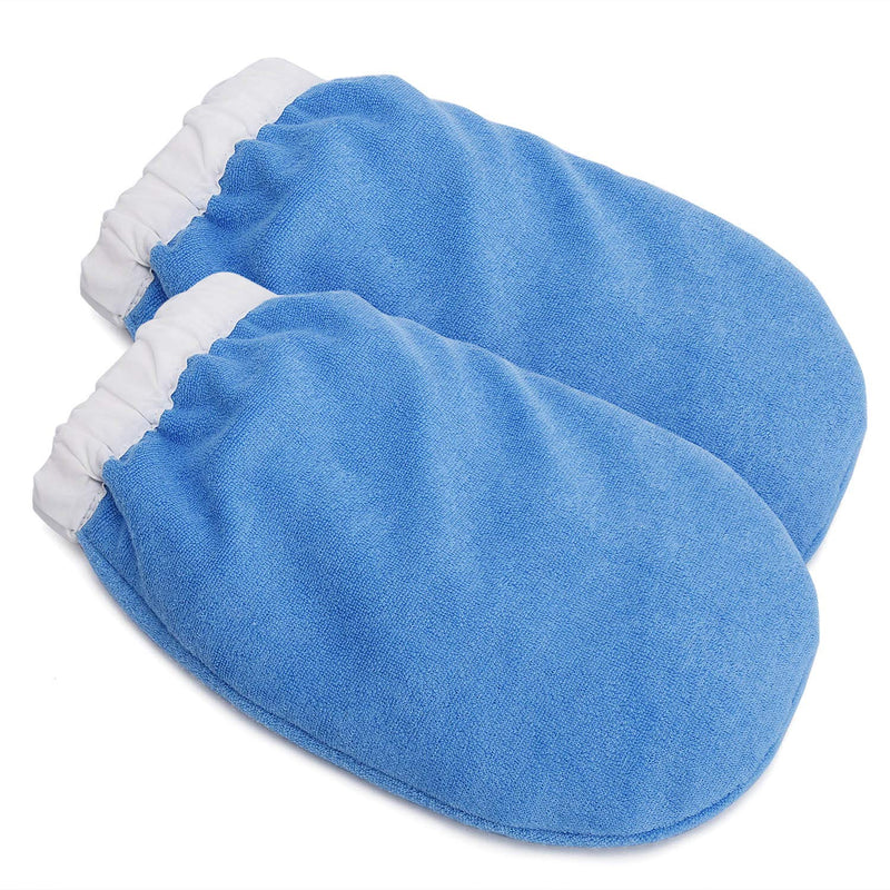 Noverlife Paraffin Wax Bath Terry Cloth Gloves & Booties, Hand Care Treatment Mitts Spa Feet Cover, Thick Heat Therapy Insulated Soft Cotton Mittens Work Kit for Women - Blue Blue - Elastic Closure - NewNest Australia