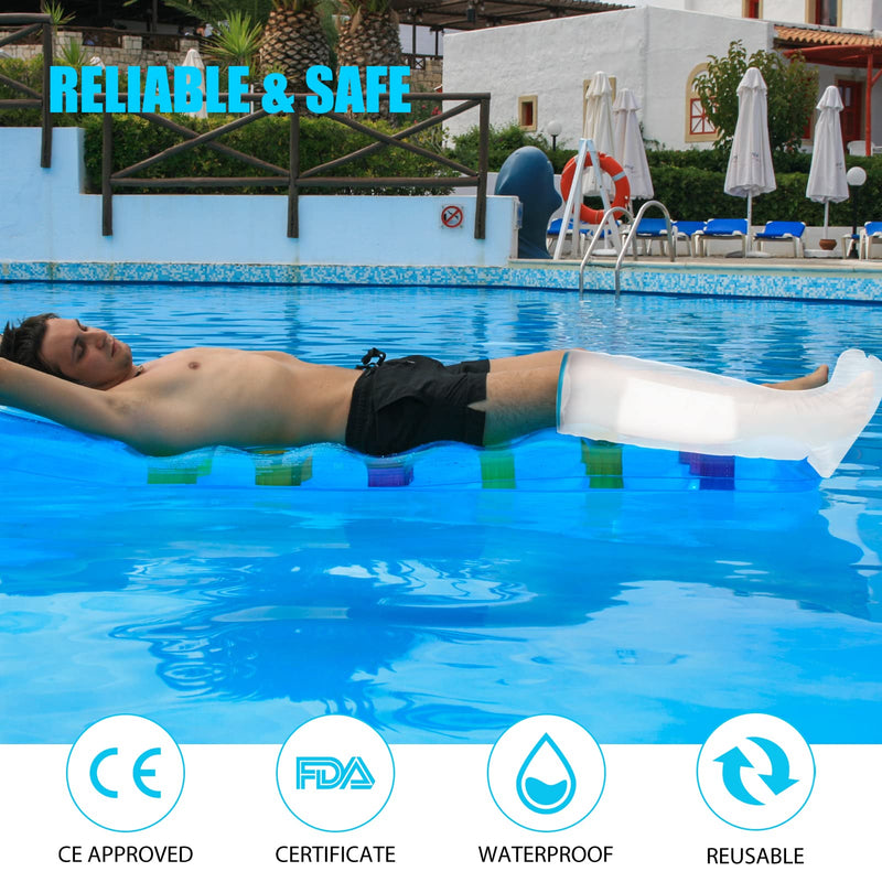 BESUMYN Waterproof Short Leg Cast Cover for Shower: Bandage Protector for bathing, Plaster Cast Cover Clear Cast and Dressing, Reusable Watertight Protection Dry for Broken Knee, Ankle, Foot - NewNest Australia