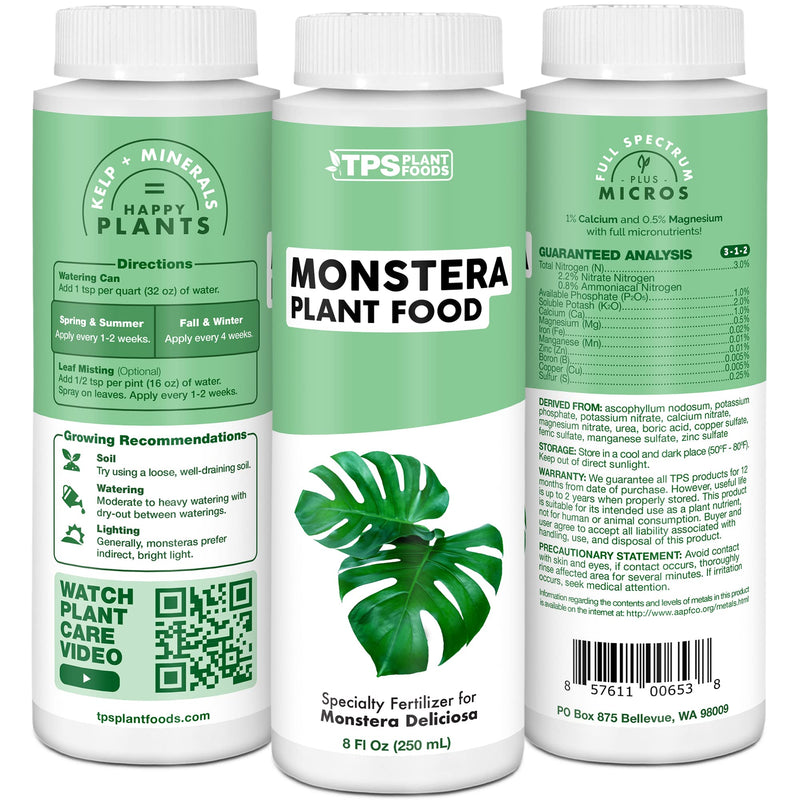 Monstera Plant Food for Monsteras and Philodendrons, Tropical Houseplant Liquid Fertilizer 8 oz (250mL) 8 oz (1/2 Pint) - NewNest Australia