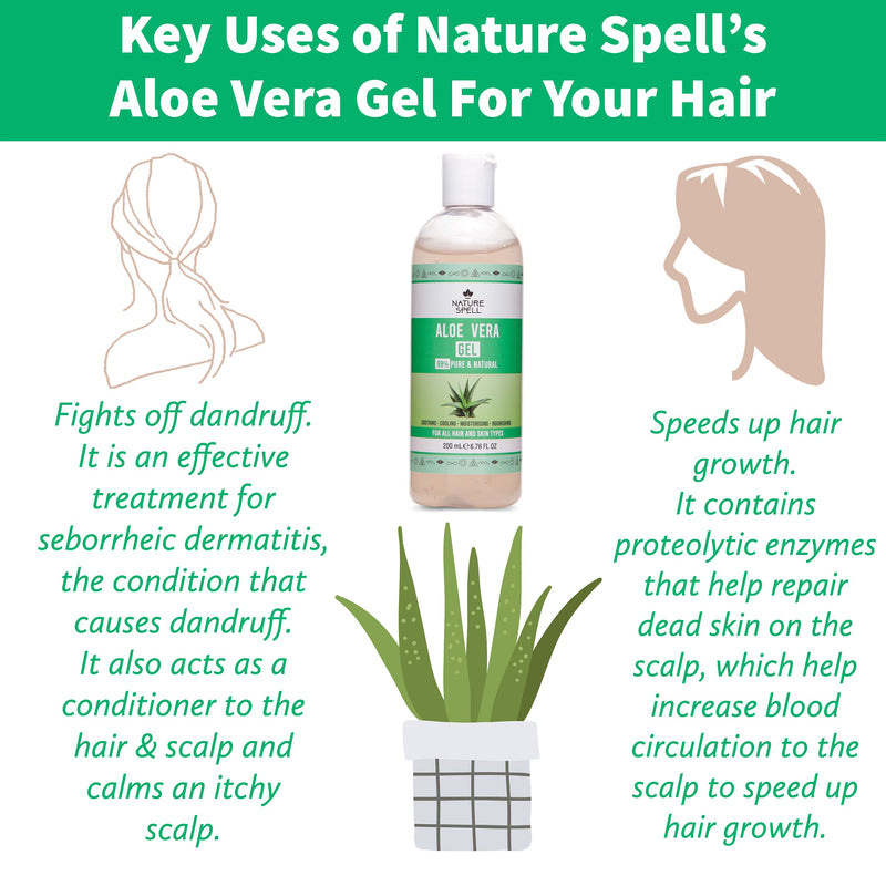 Nature Spell Aloe Vera Gel 99% Pure 200ml – Soothing & Hydrating - For All Hair & Skin Types - Made In The UK, 100% Vegan - NewNest Australia