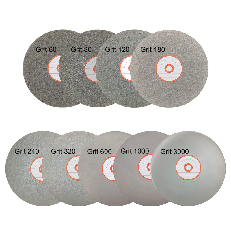 CAQUXIL Diamond Flat Lap Disc 8 Inch 180 Grit, 1/2 Inch Arbor, Diamond Flat Lap Wheel for Gemstone Glass Ceramics, Grinding Sanding Disc Lapping Polishing Disc Grit 180 - NewNest Australia