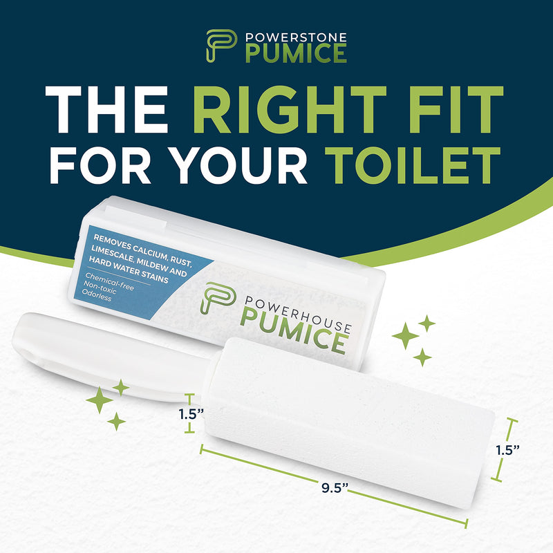 Powerstone Pumice Stone Toilet Bowl Cleaner w/Handle (1-Pack) - Removes Limescale & Hard Water Stains - Toilet Brush/Grills/Tile/Grout/Swimming Pool 1 Count (Pack of 1) - NewNest Australia