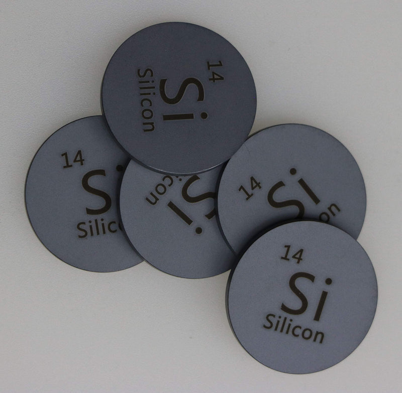 Silicon (Si) 24.26mm Metalloid Disc 99.999% Pure for Collection or Experiments - NewNest Australia