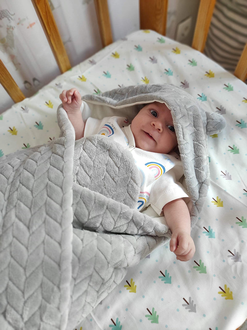 Bo Swaddling Blanket For Baby Seats, Strollers And Child Seats - Baby Blanket For Newborns In Ideal Size 80X80Cm With Hood And Velcro Fastener For Winter And Summer Gray - NewNest Australia
