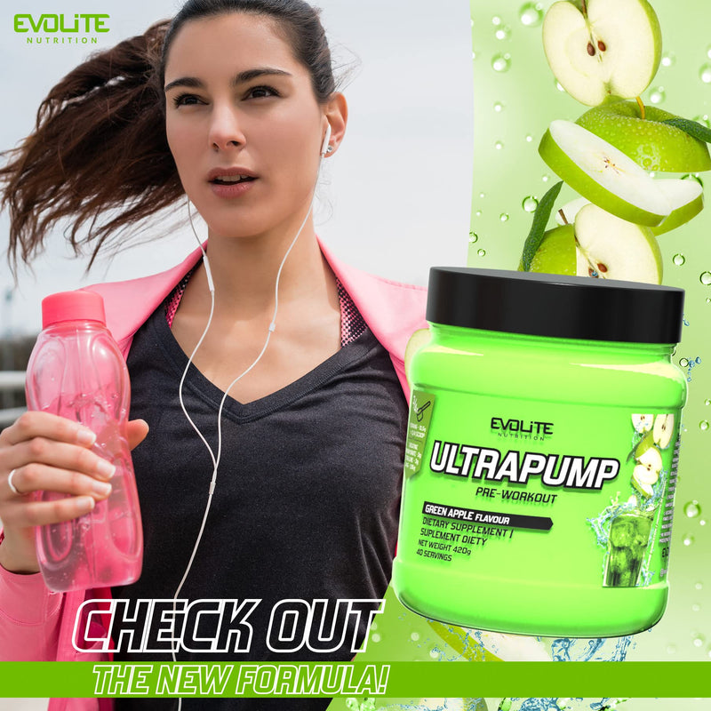 Evolite Nutrition Pre Workout Booster "Ultra Pump" 420 G - Booster Fitness Powder With Creatine Monohydrate And Caffeine - Preworkout - L Arginine - Beta Alanine - Citrulline - NewNest Australia