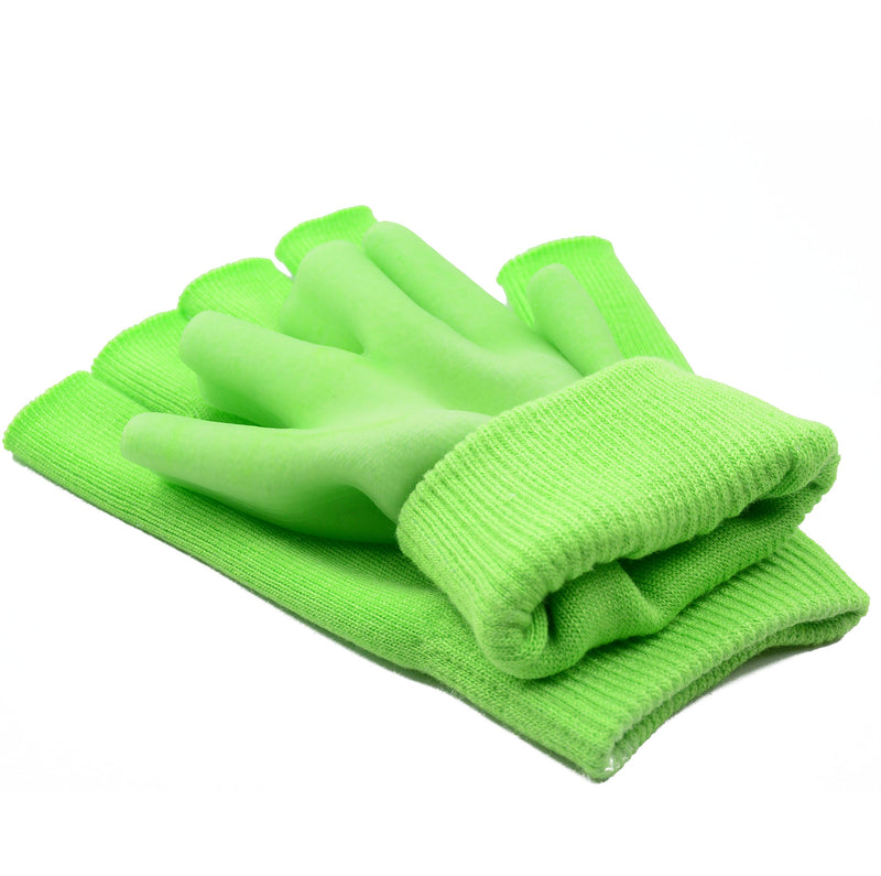 2pcs Moisturizing Spa Gloves Half Finger Touch Screen Gloves Gel Line with Oils and Vitamin E (Green) Green - NewNest Australia