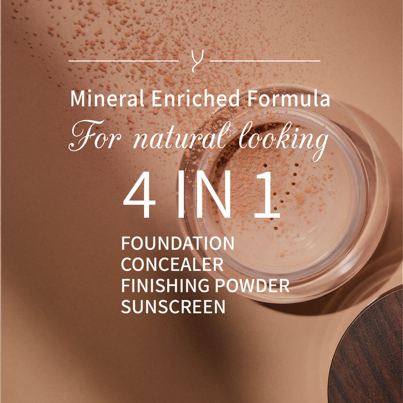 Vegan Buildable Mineral Powder Foundation– Light to Full Coverage, Cruelty-Free Face Makeup Enhances All Skin Types – Smooth Natural-Looking Makeup Foundation Doesn’t Clog Pores by Gaya Cosmetics MF1 - NewNest Australia