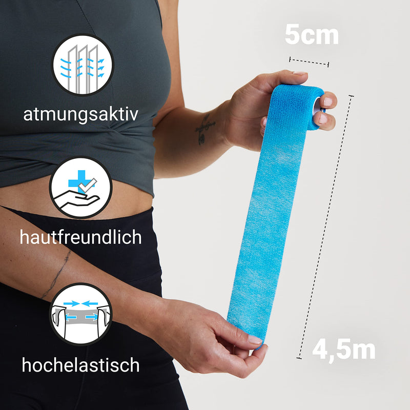 Truetape Cohesive Bandage | Self-Adhesive Bandage I 12 Rolls Bandage Material In Four Colors Of 5 Cm X 4.5 M | Self-Adhesive Elastic Bandage I Fixation Bandage - NewNest Australia