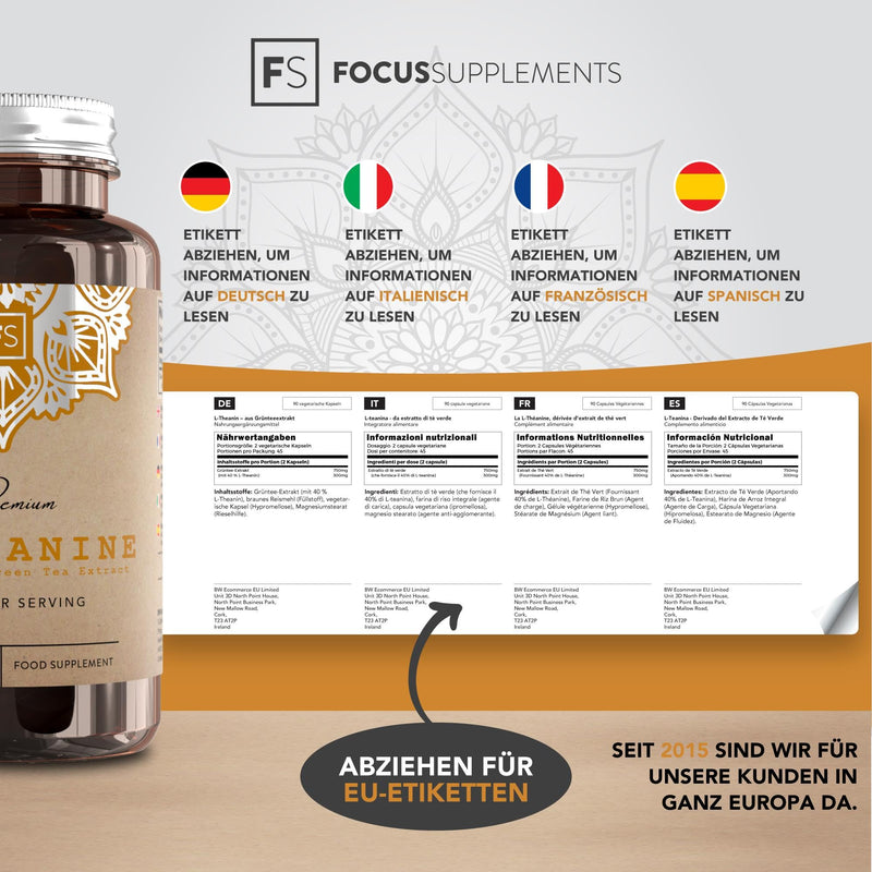 Fs L Theanine, 90 Theanine Capsules, 750 Mg L-Theanine, High Dose Green Tea Extract With 300 Mg L-Theanine Per Serving, Theanine L Theanine, Gmo, Gluten And Allergen Free, Made In The Uk - NewNest Australia