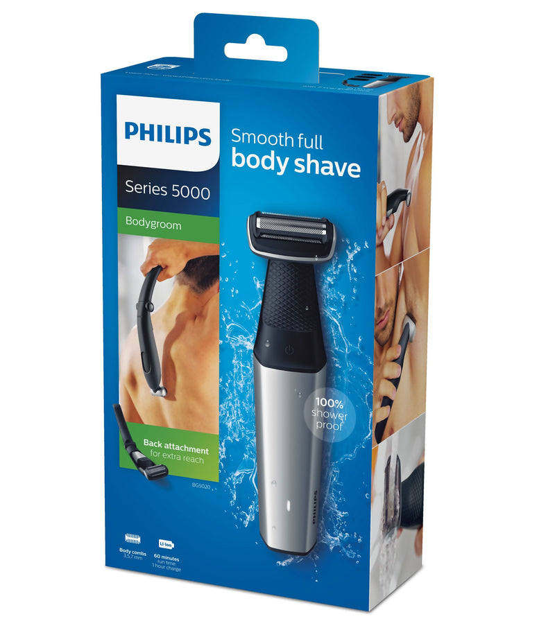 Philips Bodygroom Series 5000 with attachment for back hair removal BG5020/15 (incl. 3 comb attachments) Single - NewNest Australia