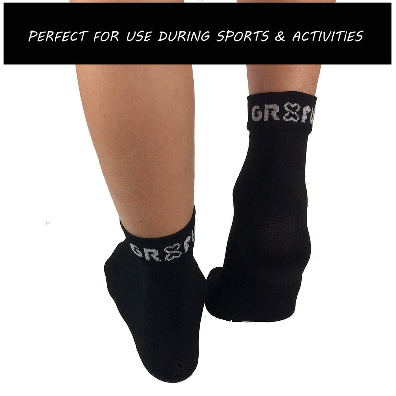 gr8ful® Compression Socks for Plantar Fasciitis + Achilles Tendonitis | Short, Ankle | Sport, Running or Everyday | Arch & Foot Support, Treatment of Pain, Aid Recovery | 1 Pair, Men/Women, Black L/XL L/XL (Pack of 1) - NewNest Australia