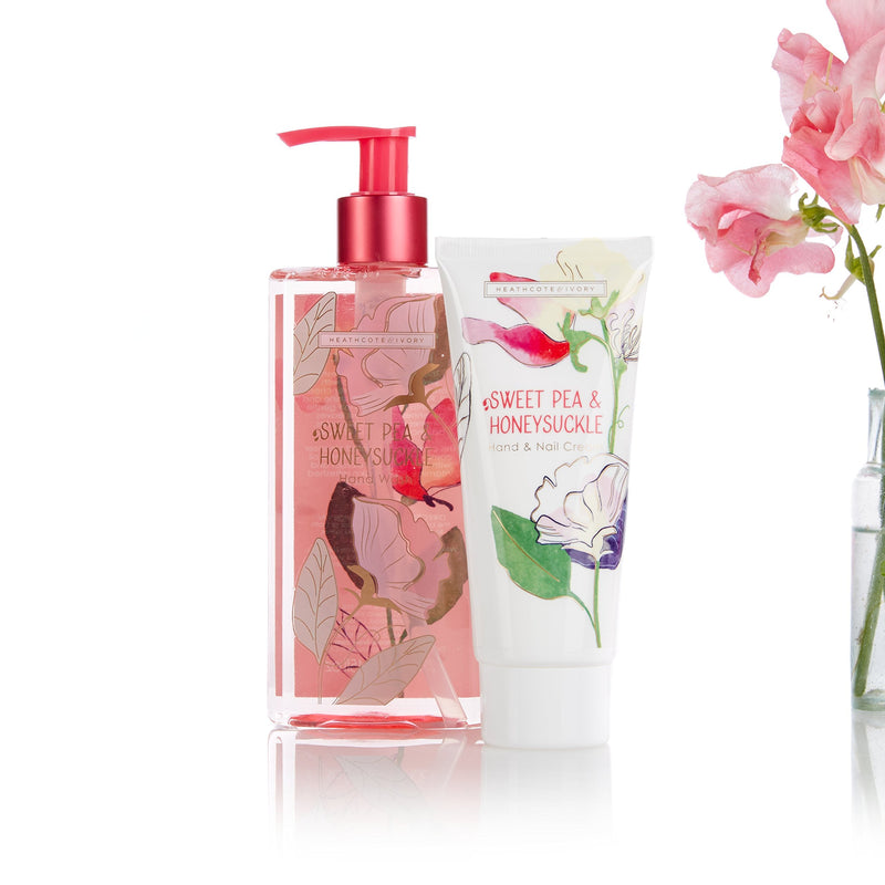 Heathcote & Ivory Sweet Pea and Honeysuckle Hand Wash and Hand Cream Set - NewNest Australia