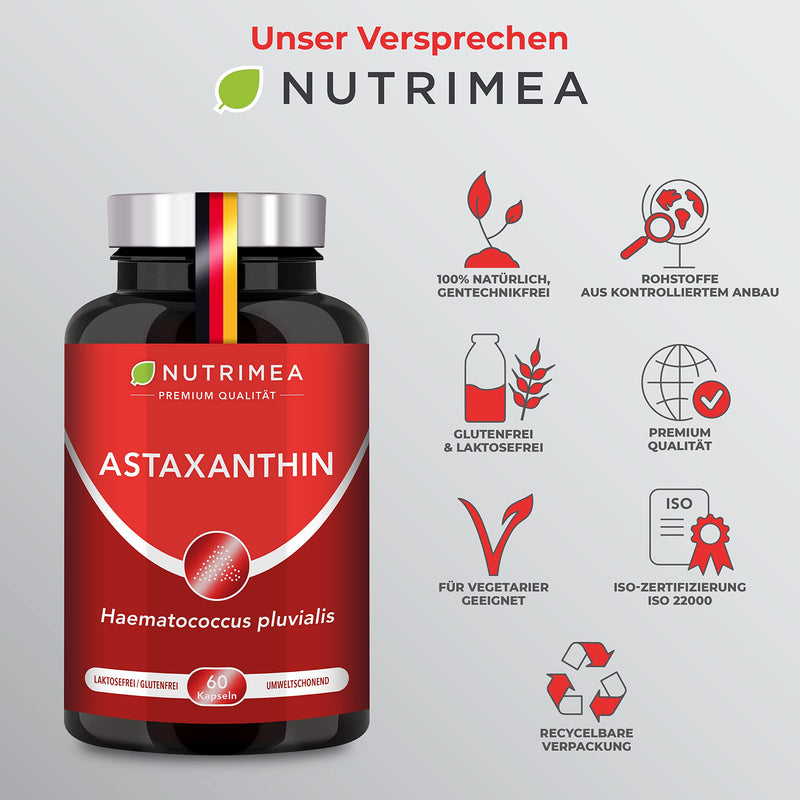 Astaxanthin capsules - Pure astaxanthin - Natural astaxanthin from algae - 60 capsules 4 mg each - Strong antioxidant - NewNest Australia
