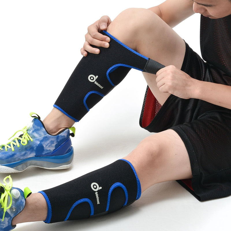 Odoland calf bandage muscle fiber tear, adjustable calf support, sports calf compression stockings without foot, calf compression, shins - 1 pair/blue - NewNest Australia