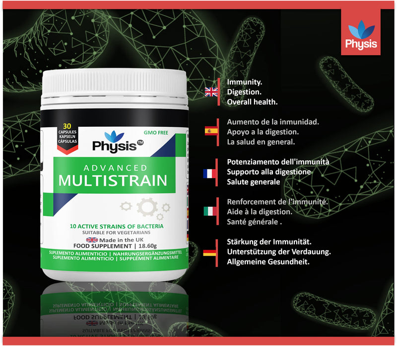 Physis Advanced Probiotics Couple's Pack (2 Bottles of 30 Capsules Each) - Active CFU Dairy Free Probiotic | Bloated Stomach Relief Tablets | Probiotics Treatment for Gut Cleanse & Digestion - NewNest Australia