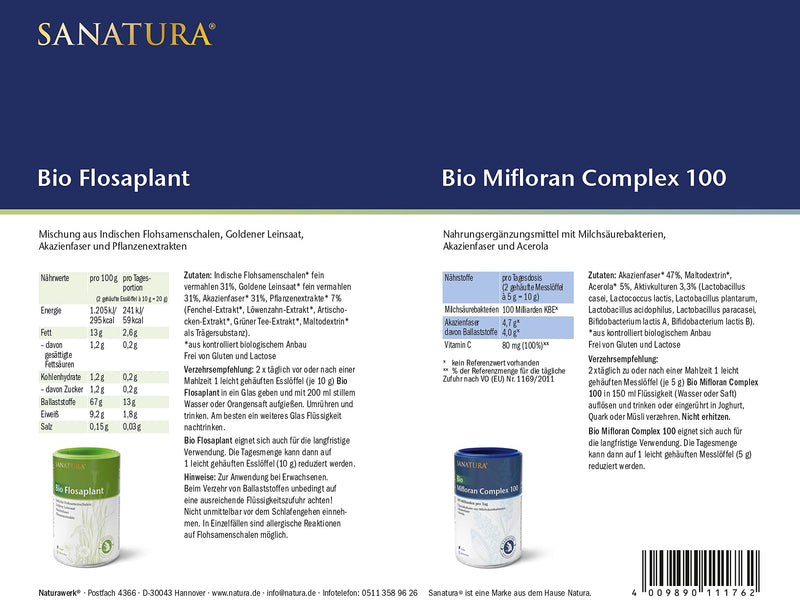 Sanatura Organic Wellness Treatment - 30 Days For A Good Stomach Feeling - Treatment With Lactic Acid Bacteria, Acacia Fiber, Psyllium Husk, Acerola, Plant Extracts, Among Other Things - NewNest Australia