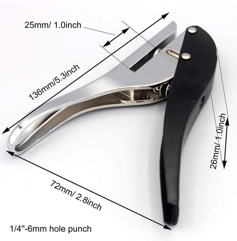 Kucaa Metal Silver Hand-held 1/4 inch 6mm Round Heavy Duty Single Circle Hole Punch for ID Cards PVC Cards Badge Photos 1/4''-6mm - NewNest Australia