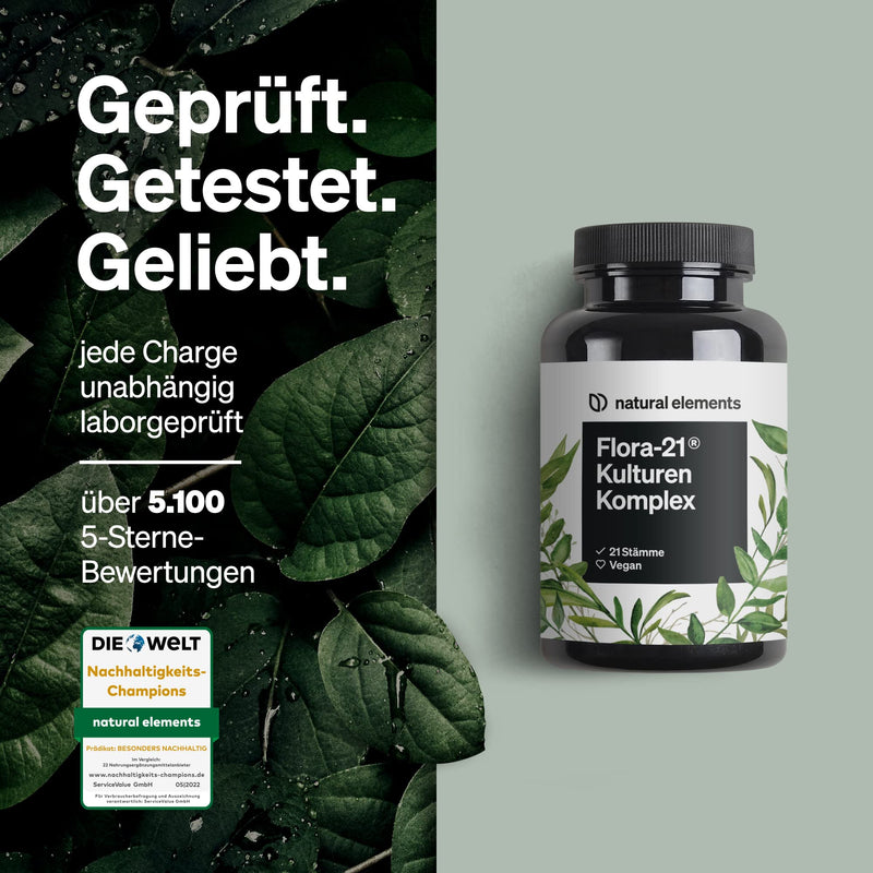 Cultural Complex of 20 Bacteria Strains with Organic Inulin, 180 Gastro-Resistant Capsules - High Dosage, Vegan and Made in Germany. - NewNest Australia