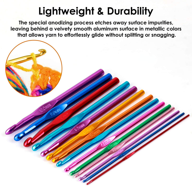 Crochet Hooks Set, Aluminum Handle Knitting Needles for Arthritic Hands, Crochet Needles for Yarn Craft, Nice Gift for Women - NewNest Australia