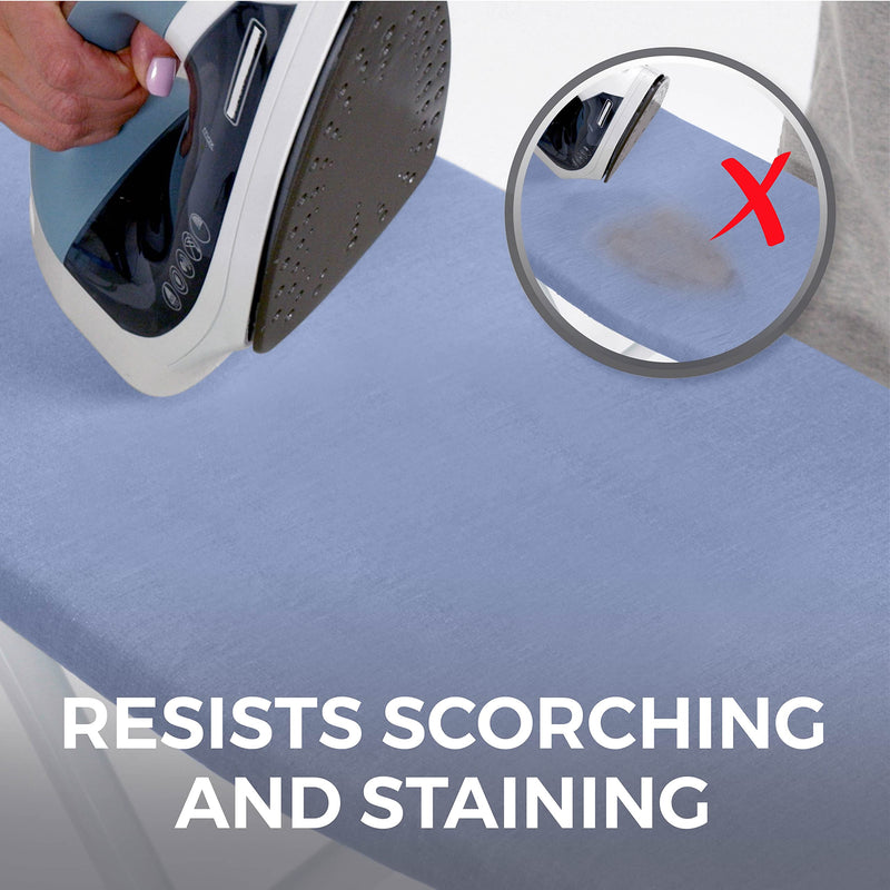 HOME GENIE Reflective Silicone Ironing Board Cover, Iron Faster, Heavy Duty Scorch and Stain Resistant Pad Covers Fit Standard Boards, Thick Padding, Hook and Loop Fastener, Elastic Edge, 15x54, Blue 1 - NewNest Australia