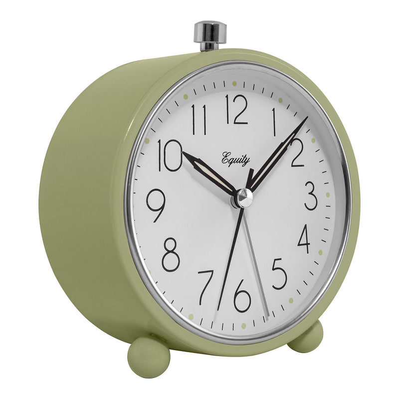 NewNest Australia - Equity by La Crosse 20090 5 Inch Round Quartz Metal Alarm Clock, Light Green 