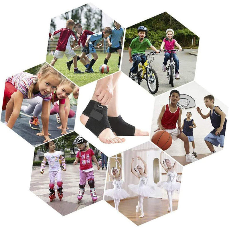 Ontyzz Children'S Ankle Brace 1 Pair Adjustable Ankle Brace Elastic Children'S Ankle Support For Football Basketball Cycling Running Dancing Ankle Protectors - NewNest Australia