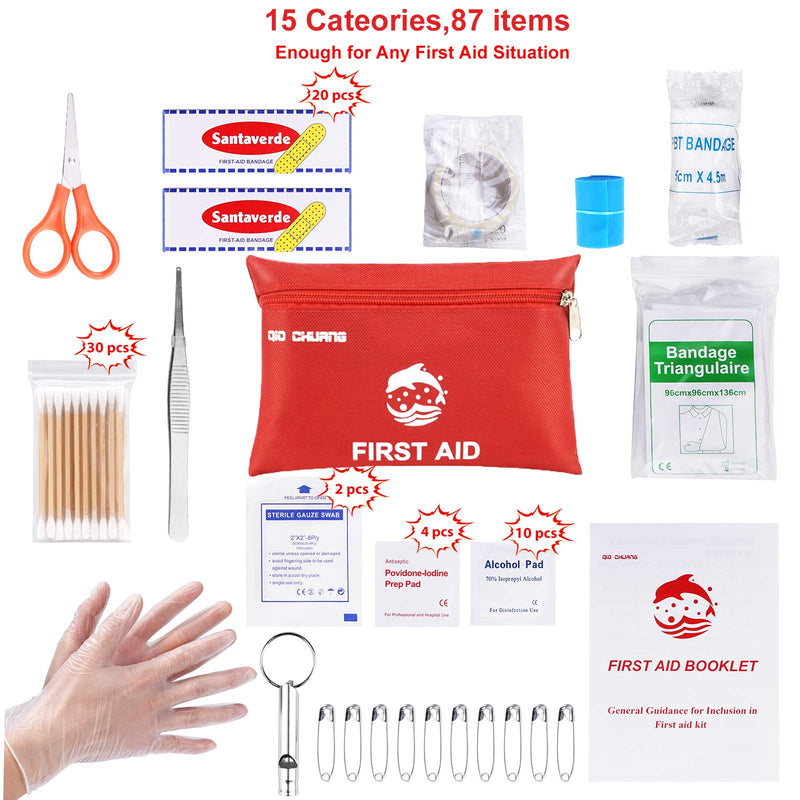 Small Travel First Aid Kit - 87 Piece Clean, Treat and Protect Most Injuries,Ready for Emergency at Home, Outdoors, Car, Camping, Workplace, Hiking. - NewNest Australia