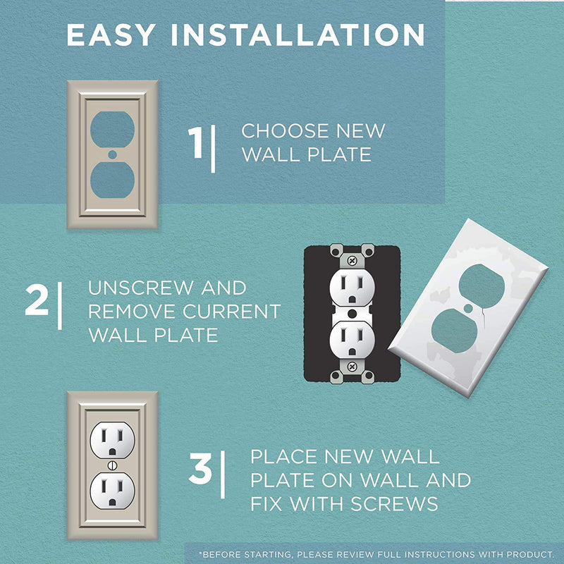 Franklin Brass W35241V-PW-C Classic Architecture Single Switch Wall Plate/Switch Plate/Cover, White, 3-Pack - NewNest Australia