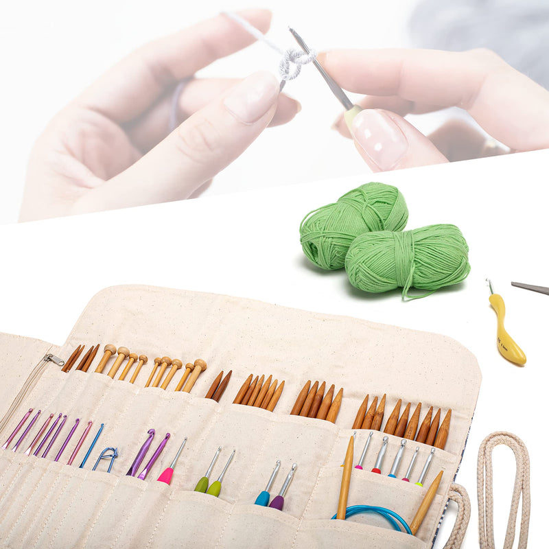 Teamoy Knitting Needles Holder Case(up to 11 Inches), Rolling Organizer for Straight and Circular Knitting Needles, Crochet Hooks and Accessories, Arrow - NO Accessories Included Gray - NewNest Australia