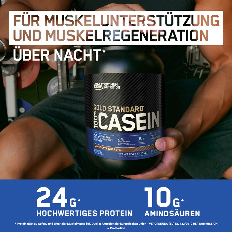 Optimum Nutrition Gold Standard 100% Casein Slow Breakdown Protein Powder with Zinc, Magnesium & Amino Acids, Promotes Muscle Growth & Repair Overnight, Chocolate Supreme, 28 Servings, 924g 924g (Pack of 1) - NewNest Australia