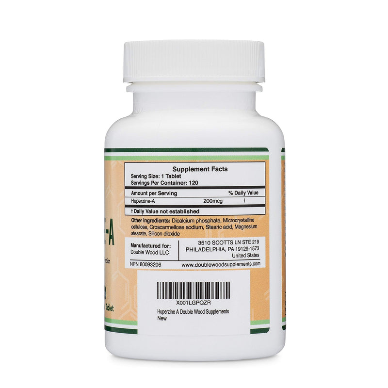 Huperzine A 200mcg (Third Party Tested) Manufactured in The USA, 120 Tablets, Nootropics Brain Supplement to Promote Acetylcholine, Support Memory and Focus by Double Wood Supplements - NewNest Australia