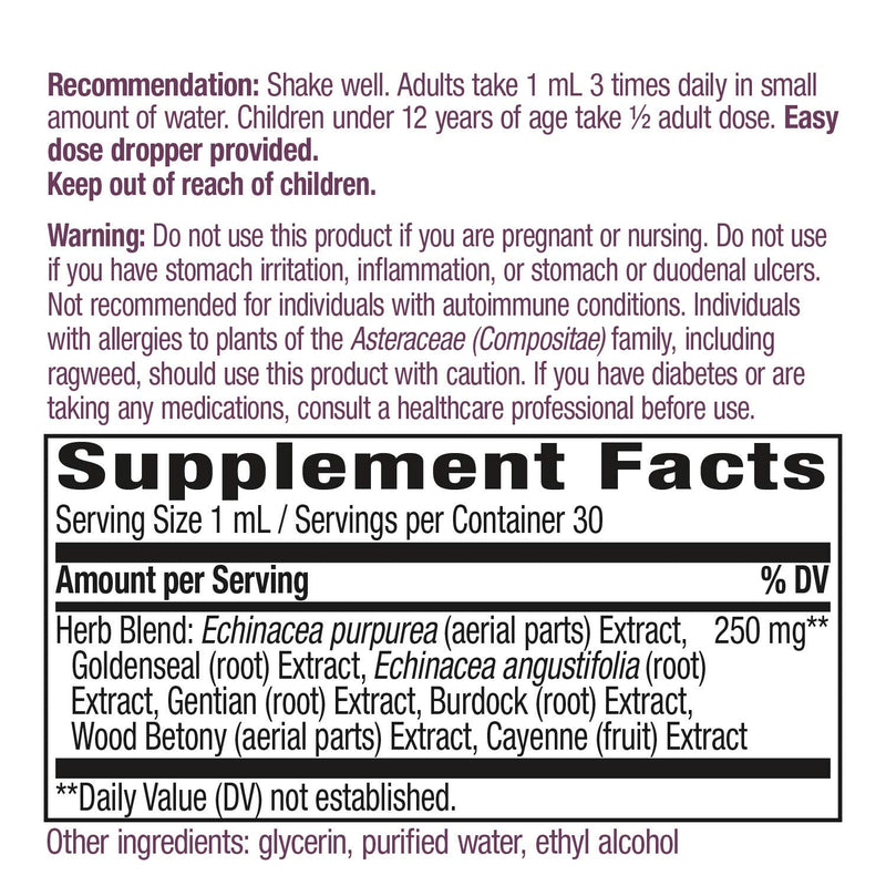 Nature's Way Premium Formula Echinacea-Goldenseal, 250 mg per serving, 99.9% Alcohol-Free, 1.01 Oz. - NewNest Australia