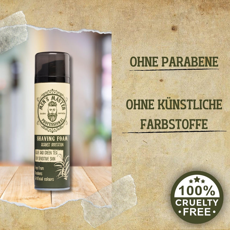 Men's Master Moisturizing Shaving Foam For Men | Free from parabens and artificial colors | Shaving foam with aloe vera and green tea for sensitive skin Beard care | 200ml - NewNest Australia