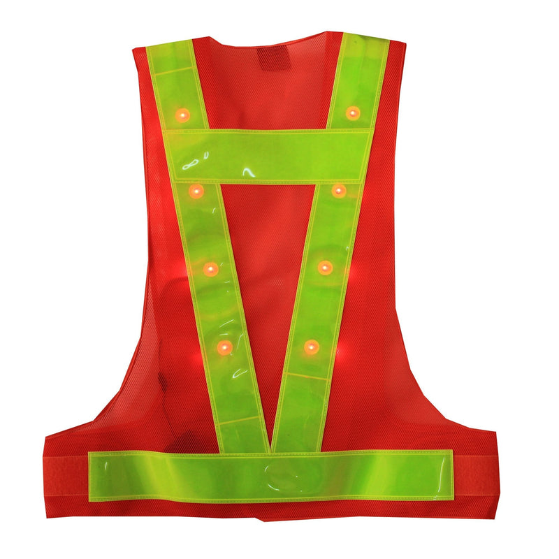 YOA 16 LED Light up Cycling Traffic Outdoor Night Safety Warning Vest (Led Safety Vest Orange) - NewNest Australia