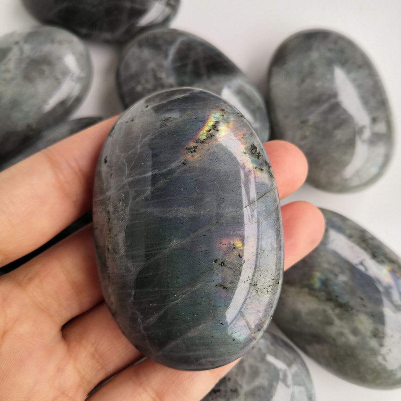 Lovionus89 Moonstone Worry Stones, Natural Oval Palm Bag Healing Crystal Massage Spa Energy Stone - NewNest Australia