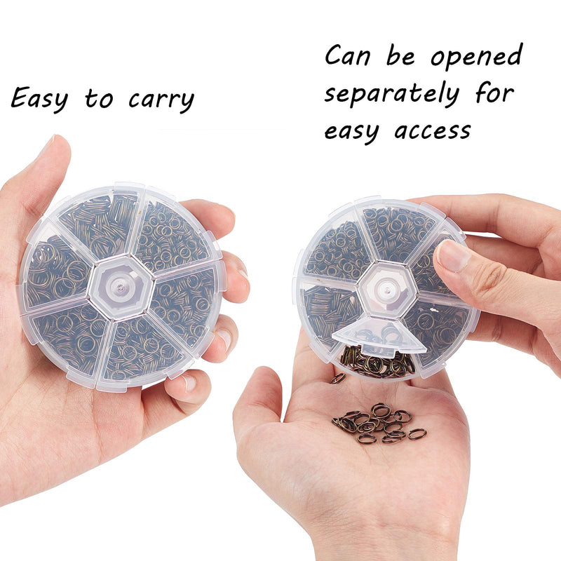 PandaHall Elite 900 Pcs 6 Sizes 4/5/6/7/8/10mm Iron Split Rings Double Loop Jump Ring for Jewelry Making Antique Bronze 6 Sizes (4-10mm) - NewNest Australia