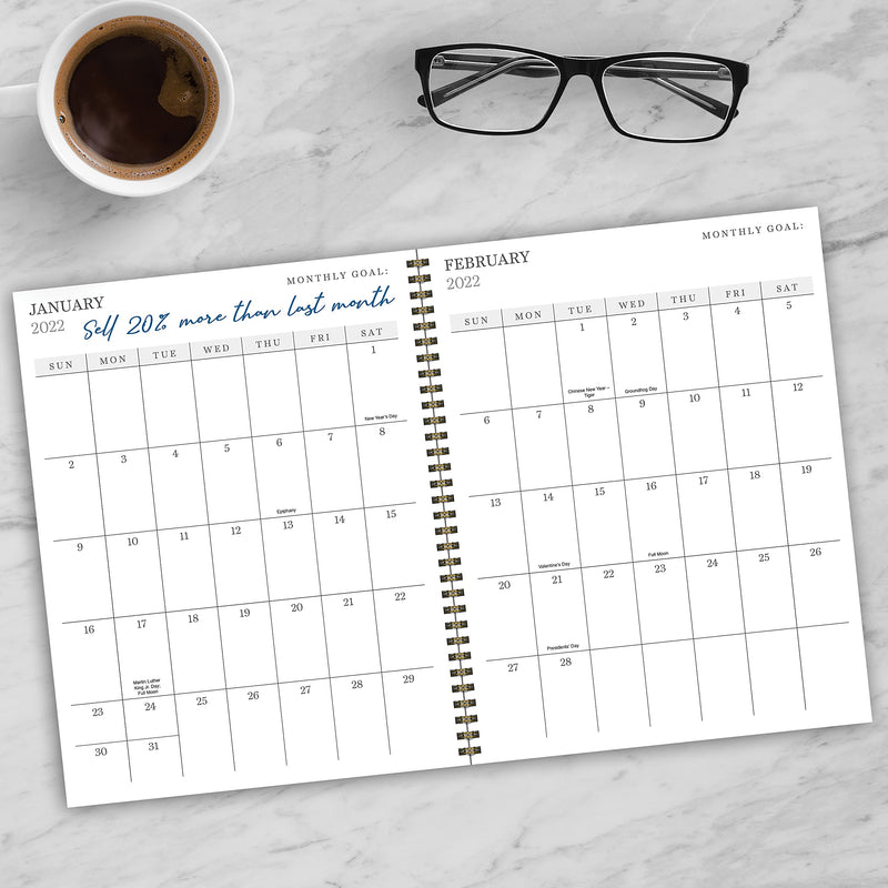 TF PUBLISHING - 2022 Executive Planner - Large Monthly Calendars and Weekly Spreads with Planning Sections - 12 Month Calendar for Work - 8.5" x 11" - NewNest Australia