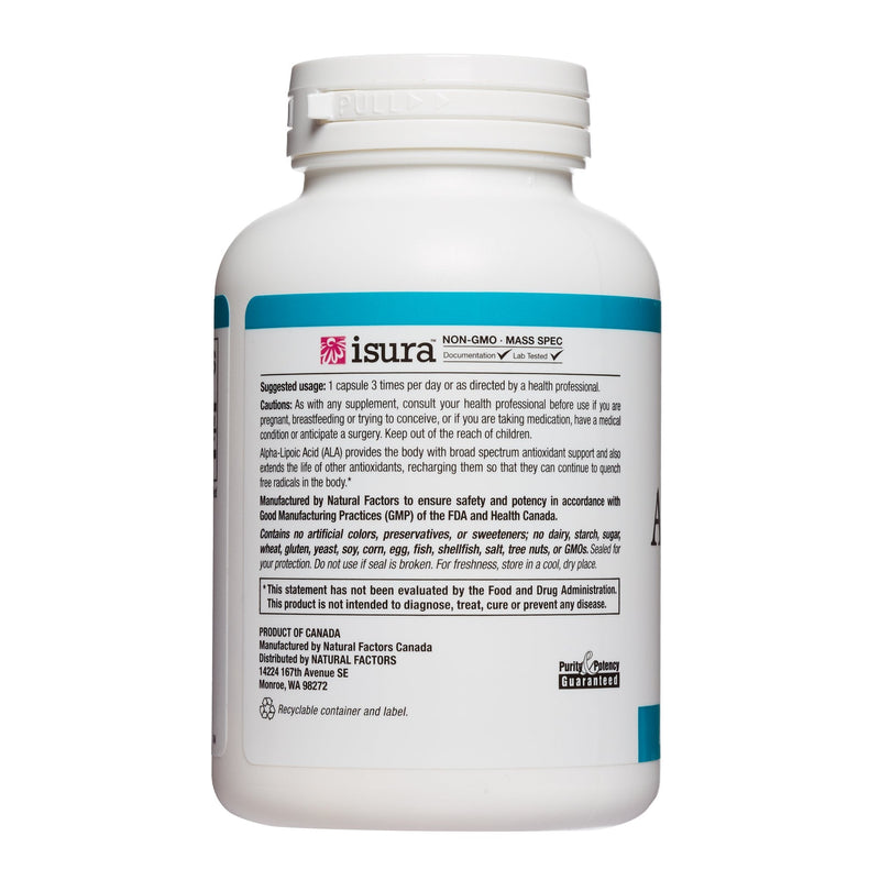 Natural Factors, Alpha-Lipoic Acid 200 mg, Antioxidant Support to Help Maintain Glucose Levels Already in a Normal Range, 120 Capsules (120 Servings) - NewNest Australia