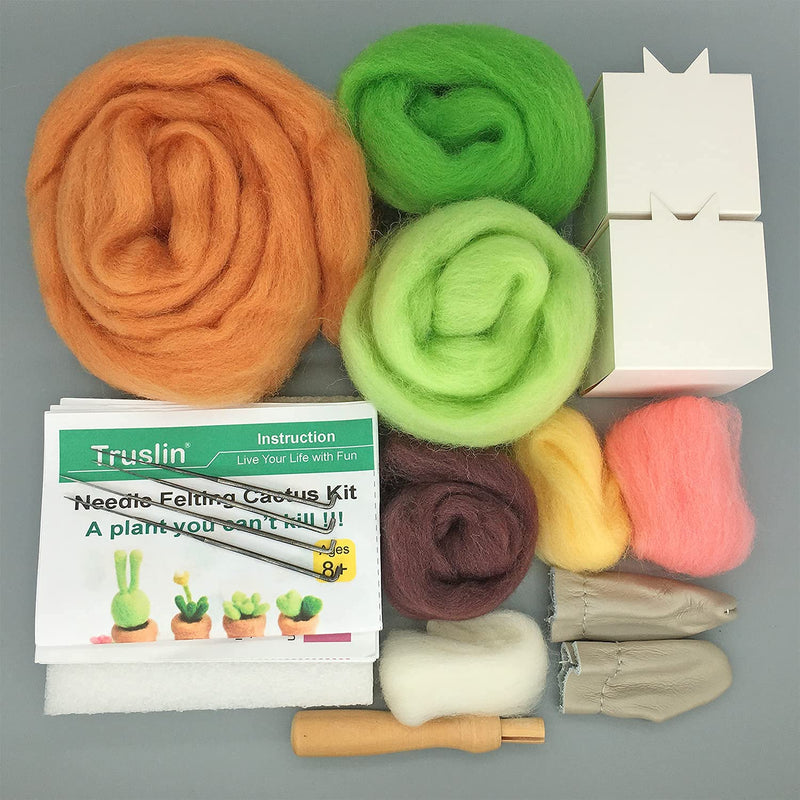 Truslin - DIY Needle Felting Succulents Kit Cactus Kit Great for Arts and Crafts Easy for Beginners, Make 8 Wool Pots and Succulents Kit, 8 in 1 Succulents Kit Succulents 8 in 1 kit - NewNest Australia