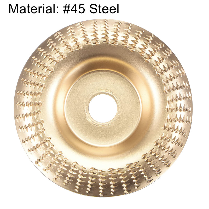 uxcell Grinder Shaping Disk 3.9" Wood Arc Grinding Wheel Hardened #45 Steel Abrasive Disk, Carving Tool for Woodworking Golden 2Pcs - NewNest Australia