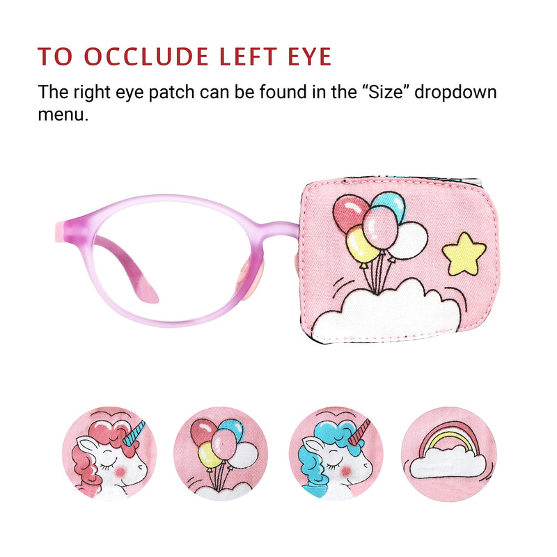 Astropic Cotton & Silk Left Eye Patch for Kids Glasses (Left Eye, Balloon) Baby Pink - Balloon - NewNest Australia